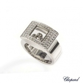 Chopard 18k White Gold Happy Curves Ring 82/3180